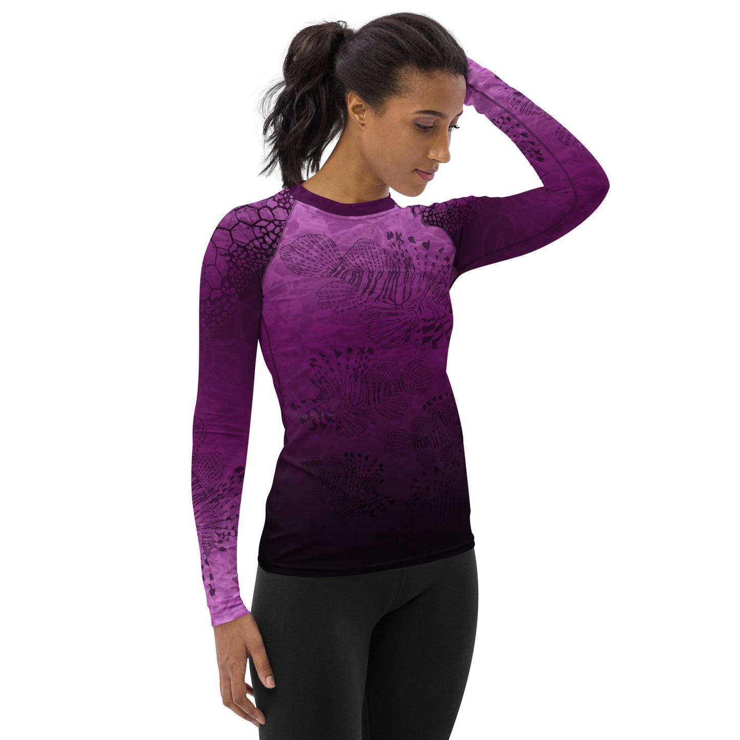Women's Purple Tropical Rash Guard