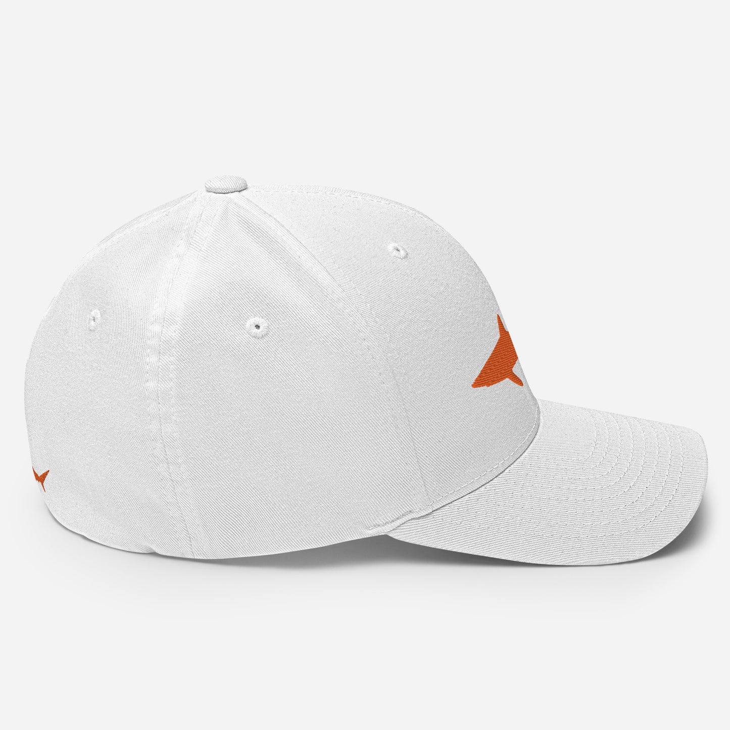 Flex-Fit Shark Emboidered Hat with Orange Thread